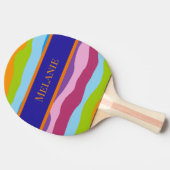 Farbenfrohe Wellen mit Namen Tischtennis Schläger (Seitenansicht)