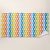 Farbenfrohe Wellen Pattern Beach Handtuch (Vorderseite)