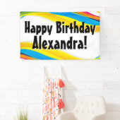 Farbenfrohe Wellen Personalisiert Geburtstagsparty Banner (Insitu)
