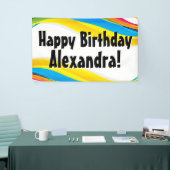 Farbenfrohe Wellen Personalisiert Geburtstagsparty Banner (Messeveranstaltung)