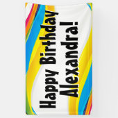Farbenfrohe Wellen Personalisiert Geburtstagsparty Banner (Vertikal)