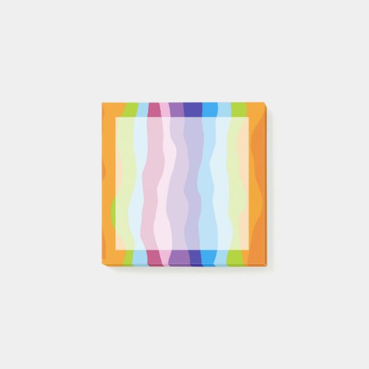 Farbenfrohe Wellen Post-it Klebezettel (Vorderseite)