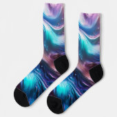 Farbenfrohe Wellen Socken (Linkes Detail)