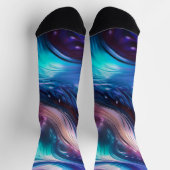 Farbenfrohe Wellen Socken (Oben)