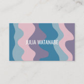 Farbenfrohe Wellen Streifen QR Code Social Media C Visitenkarte (Vorderseite)