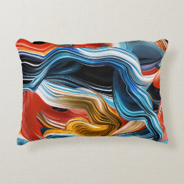 Farbenfrohe Wellen und Streams Dekokissen