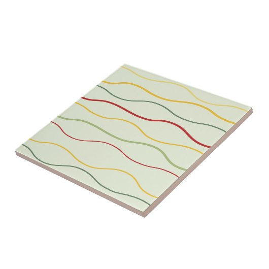 Farbenfrohe Wellenlinien Muster Keramik Tile Fliese (Seite)