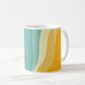 Farbenfrohe Wellenlinien personalisiert Kaffeetasse (VorderseiteRechts)