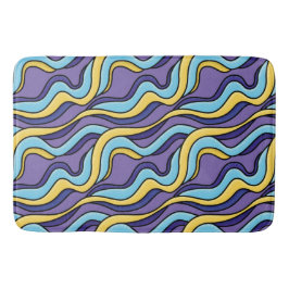 Farbenfrohe Wellenmuster Funky Retro Modernes Abst Badematte
