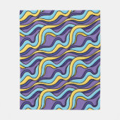 Farbenfrohe Wellenmuster Funky Retro Modernes Abst Fleecedecke (Vorderseite)