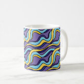 Farbenfrohe Wellenmuster Funky Retro Modernes Abst Kaffeetasse (VorderseiteRechts)