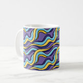 Farbenfrohe Wellenmuster Funky Retro Modernes Abst Kaffeetasse (Vorderseite Links)