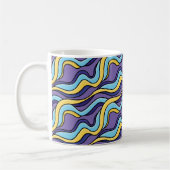 Farbenfrohe Wellenmuster Funky Retro Modernes Abst Kaffeetasse (Links)