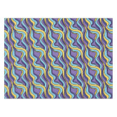Farbenfrohe Wellenmuster Funky Retro Modernes Abst Tischdecke (Vorderseite (Horizontal))