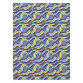 Farbenfrohe Wellenmuster Funky Retro Modernes Abst Tischdecke (Vorderseite)