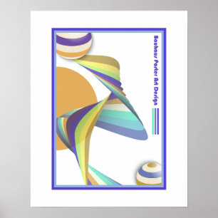 farbenfrohe wellige Linie Bauhaus Vintage Posterar Poster