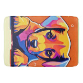 Farbenfrohe Welpenkunst Badematte (Vorderseite)