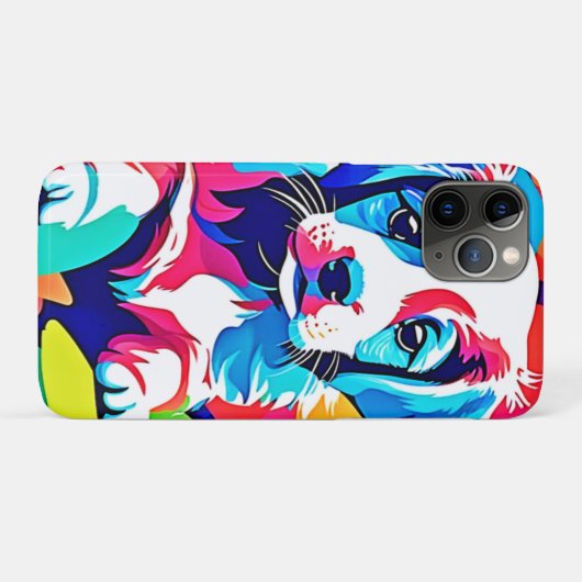 Farbenfrohe Welpenkunst Case-Mate iPhone Hülle (Rückseite (Horizontal))