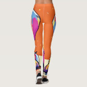 Farbenfrohe Welpenkunst Leggings (Rückseite)
