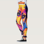 Farbenfrohe Welpenkunst Leggings (Links)