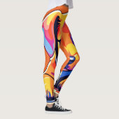 Farbenfrohe Welpenkunst Leggings (Rechts)