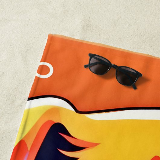 Farbenfrohe Welpenkunst Strandtuch (Beispiel)