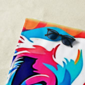 Farbenfrohe Welpenkunst Strandtuch (Beispiel)