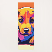 Farbenfrohe Welpenkunst Yogamatte (Rückseite)