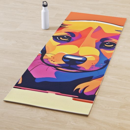 Farbenfrohe Welpenkunst Yogamatte (Beispiel)