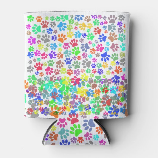 Farbenfrohe Welpenmuster Dosenkühler (Vorderseite)