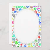 Farbenfrohe Welpenmuster Einladung (Vorne/Hinten)