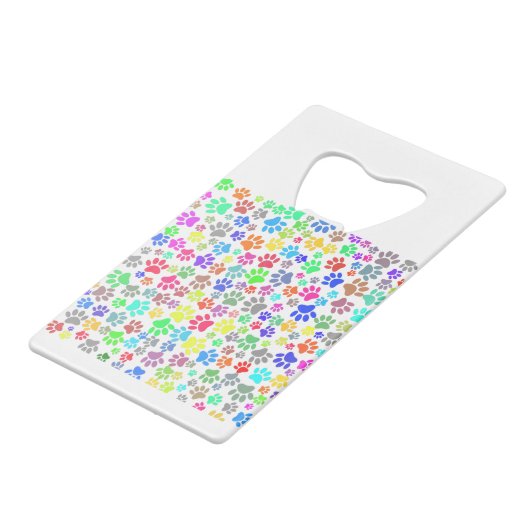 Farbenfrohe Welpenmuster Geldbeutel Flaschenöffner (Rückseite Schrägansicht)