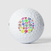 Farbenfrohe Welpenmuster Golfball (Vorderseite)