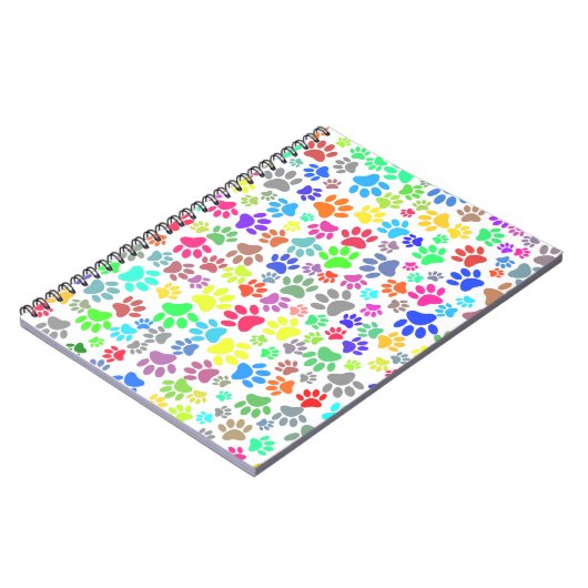 Farbenfrohe Welpenmuster Notizblock (Linke Seite)