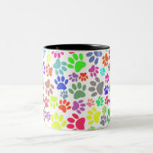 Farbenfrohe Welpenmuster Zweifarbige Tasse (Mittel)