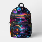 Farbenfrohe Welt, Alien Planets Bedruckter Rucksack (Vorderseite)