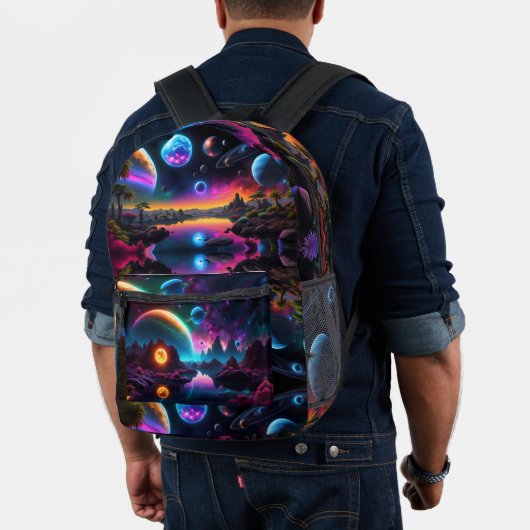 Farbenfrohe Welt, Alien Planets Bedruckter Rucksack (Insitu (Modell))
