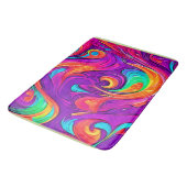 Farbenfrohe Welt: Blühende Muster Badematte (Schrägansicht)