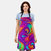 Farbenfrohe Welt: Blühende Muster Schürze (Getragen)