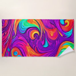 Farbenfrohe Welt: Blühende Muster Strandtuch