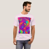 Farbenfrohe Welt: Blühende Muster T-Shirt (Vorne ganz)