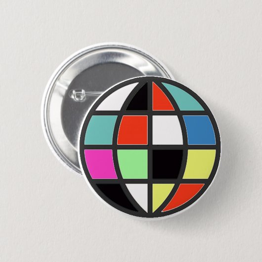 farbenfrohe Welt Button (Vorne & Hinten)