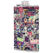 Farbenfrohe Welt der Aufkleber Flachmann (Links)