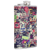 Farbenfrohe Welt der Aufkleber Flachmann (Rechts)