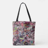 Farbenfrohe Welt der Aufkleber Tasche (Rückseite)