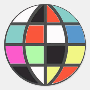 farbenfrohe Welt Runder Aufkleber