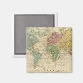 Farbenfrohe Weltkarte Magnet (Vorderseite/Rückseite)