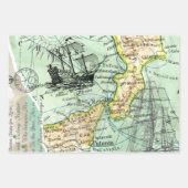 Farbenfrohe Weltkarte Pirate Schatzkarte Geschenkpapier Set (Vorderseite)