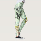 Farbenfrohe Weltkarte Pirate Schatzkarte Leggings (Rechts)