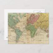 Farbenfrohe Weltkarte Postkarte (Vorne/Hinten)